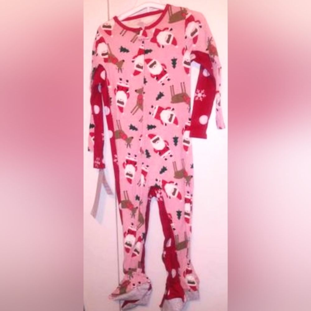 2 Pair Christmas Toddler Pajamas Girls Afro-American Santa Size 2T 3T NWT